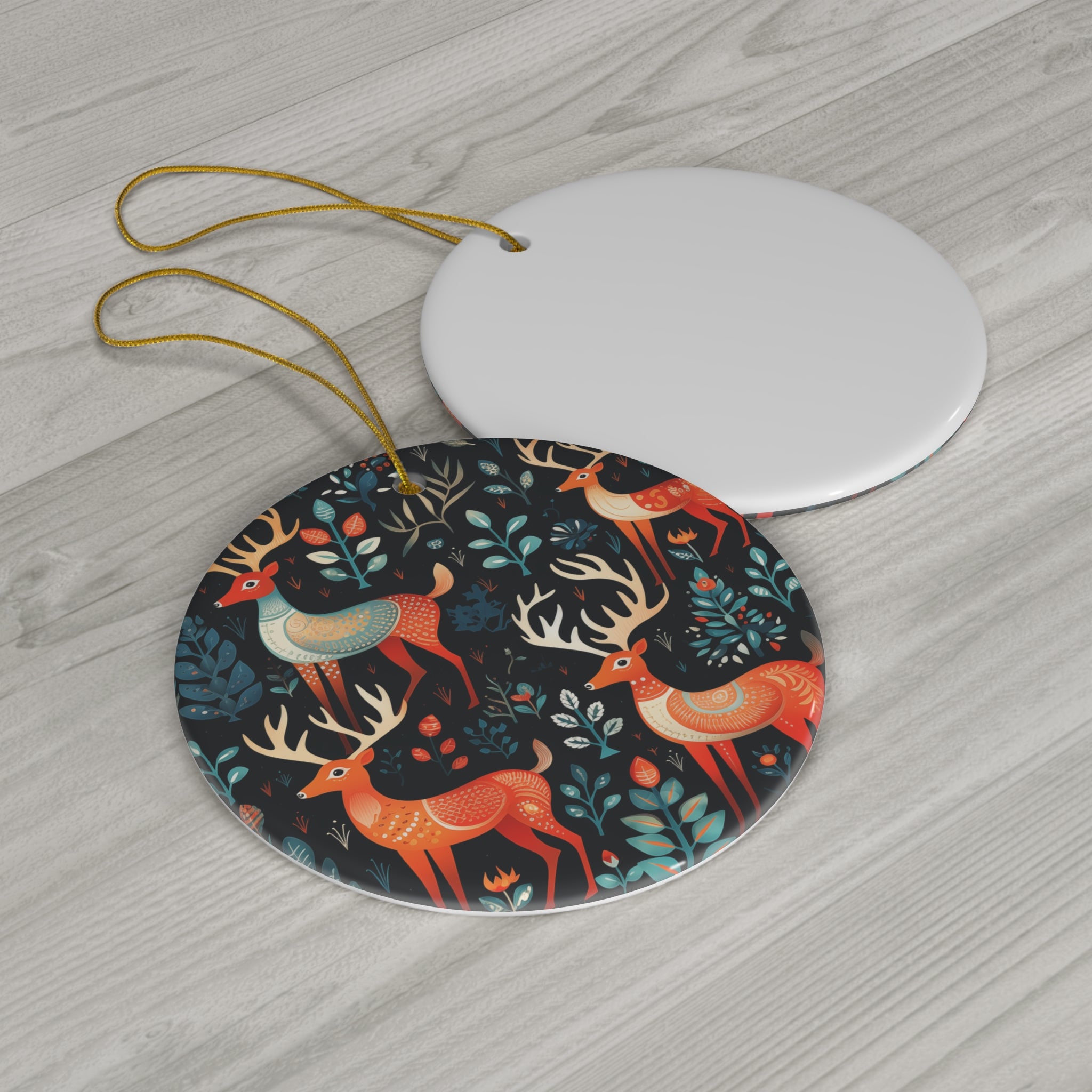Reindeer Rhythms - Ceramic Ornament