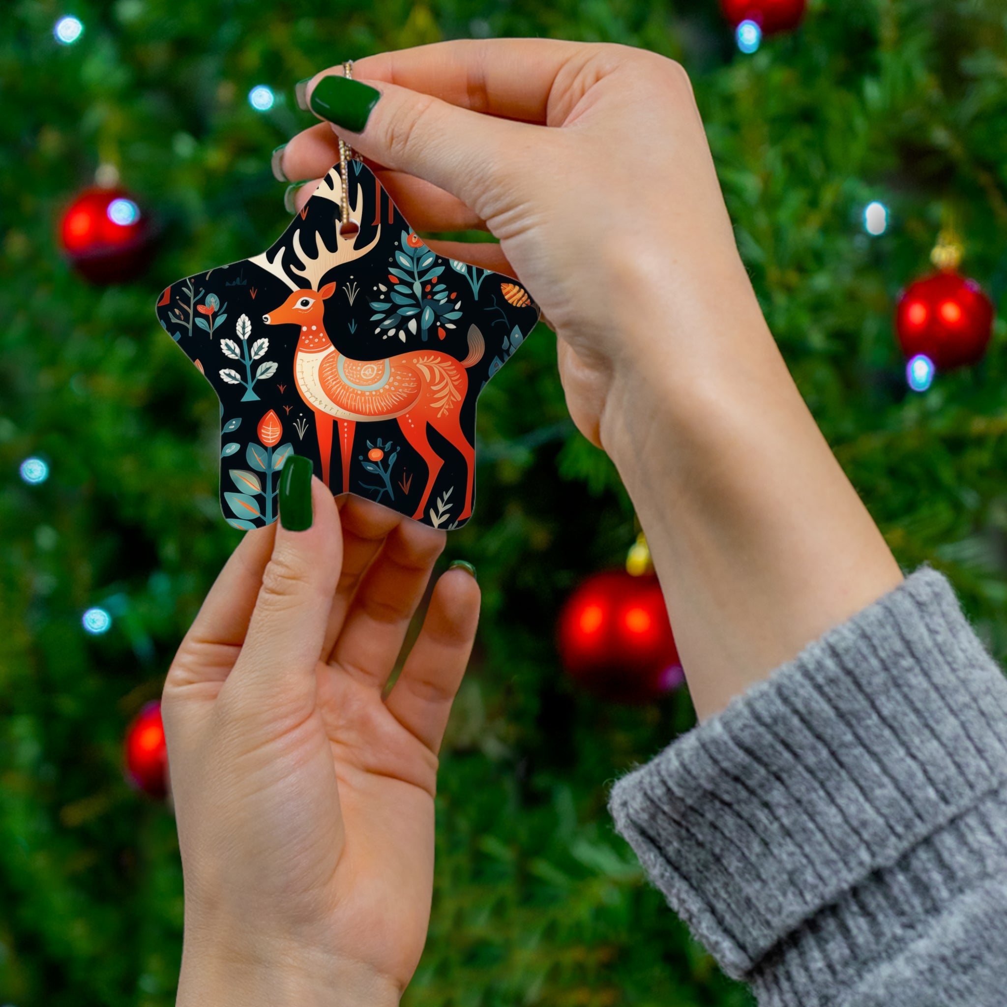 Reindeer Rhythms - Ceramic Ornament